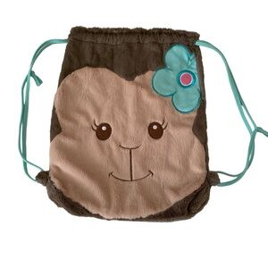 DEMDACO Nat & Jules Maia Monkey Plush Drawstring Backpack Bag